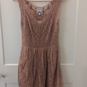 Yoana Baraschi Lace Mini Dress in Blush